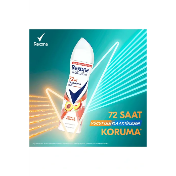Kol Saati Kadın Sprey Deodorant Seftali&Limon Otu Antiperspirant 72Saat Kesintisiz Üstün Koruma 150mlx3