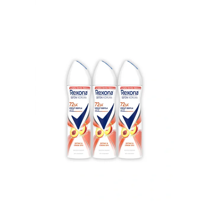 Kol Saati Kadın Sprey Deodorant Seftali&Limon Otu Antiperspirant 72Saat Kesintisiz Üstün Koruma 150mlx3
