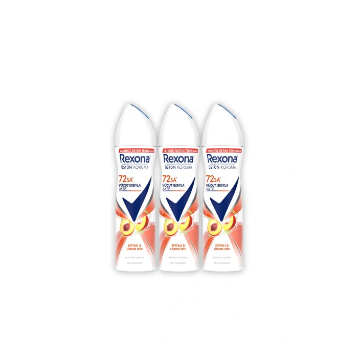 Kol Saati Kadın Sprey Deodorant Seftali&Limon Otu Antiperspirant 72Saat Kesintisiz Üstün Koruma 150mlx3