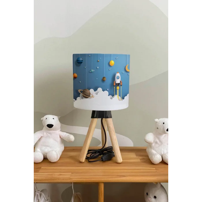Genel Ürün Bulutlar Ve Uzay Mekiği Çocuk Odası Abajur