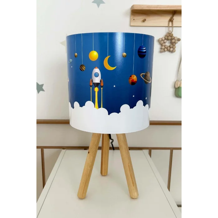 Genel Ürün Bulutlar Ve Uzay Mekiği Çocuk Odası Abajur