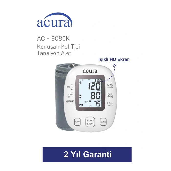 Genel Ürün Ac-9080k Türkçe Konuşan Koldan Tam Otomatik Tansiyon Aleti 2568452108156