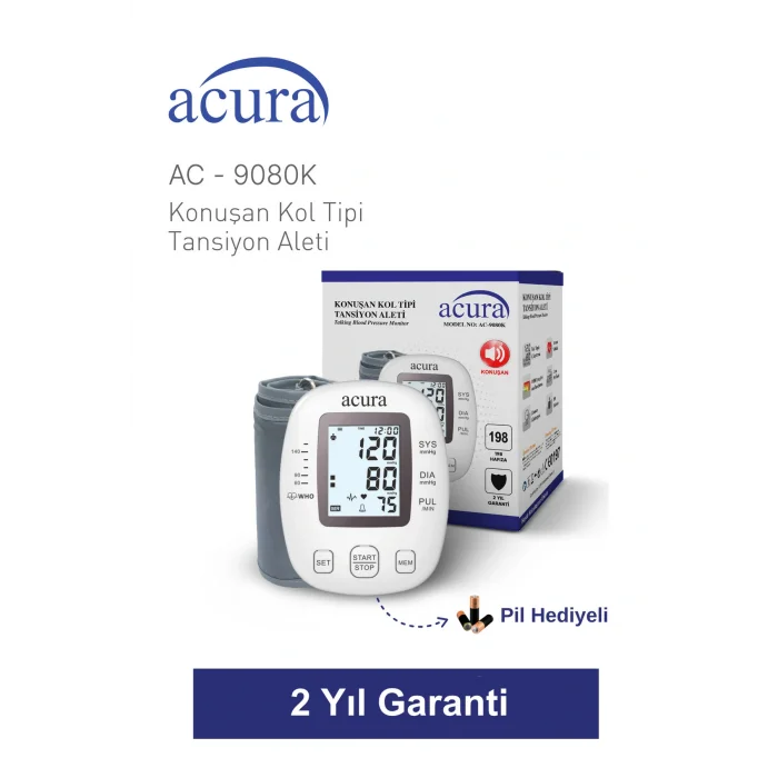 Genel Ürün Ac-9080k Türkçe Konuşan Koldan Tam Otomatik Tansiyon Aleti 2568452108156