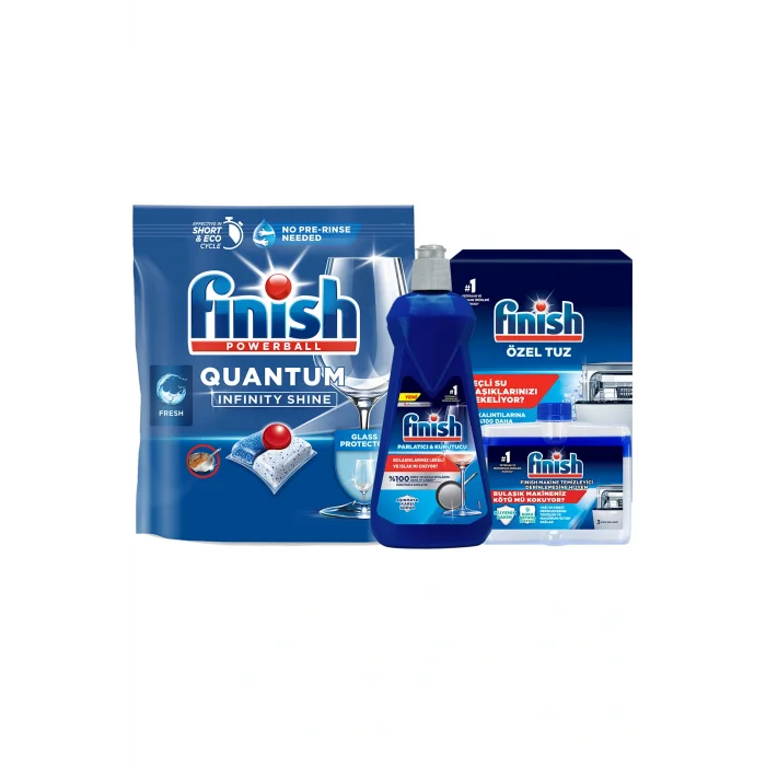 Genel Ürün Quantum Infinity Shine 83 Kapsül Bulaşık Makinesi Deterjanı Tableti + Temizlik Ve Bakım Seti