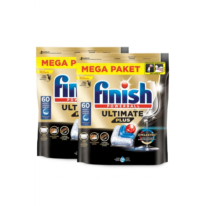 Genel Ürün Ultimate Plus Hepsi Bir Arada Bulaşık Makinesi Deterjanı  Kapsül Tablet  120 Adet (60 x 2li)