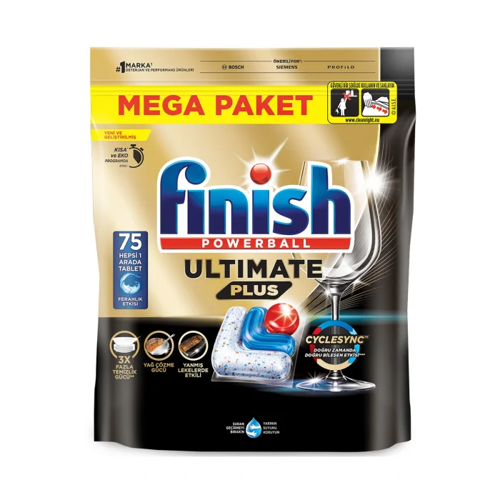 Genel Ürün Ultimate Plus Hepsi Bir Arada Bulaşık Makinesi Deterjanı Kapsül Tablet 75 Adet