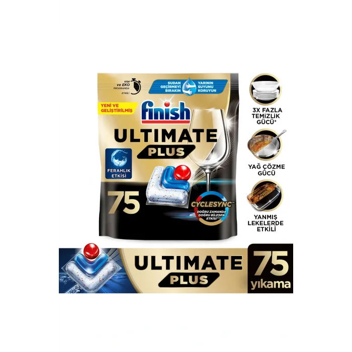 Genel Ürün Ultimate Plus Hepsi Bir Arada Bulaşık Makinesi Deterjanı Kapsül Tablet 75 Adet