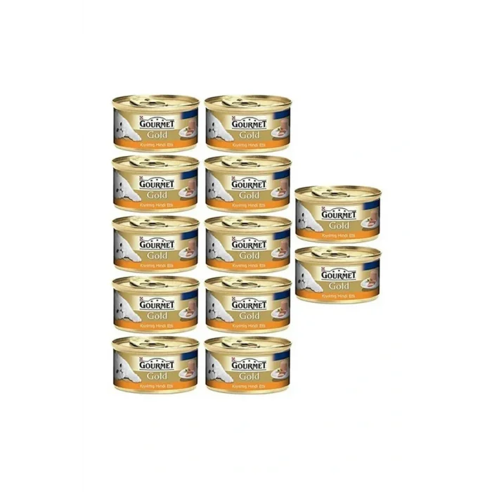 Genel Ürün Gold Kıyılmış Hindi Etli Konserve Yetişkin Kedi Maması 12 x 85 G