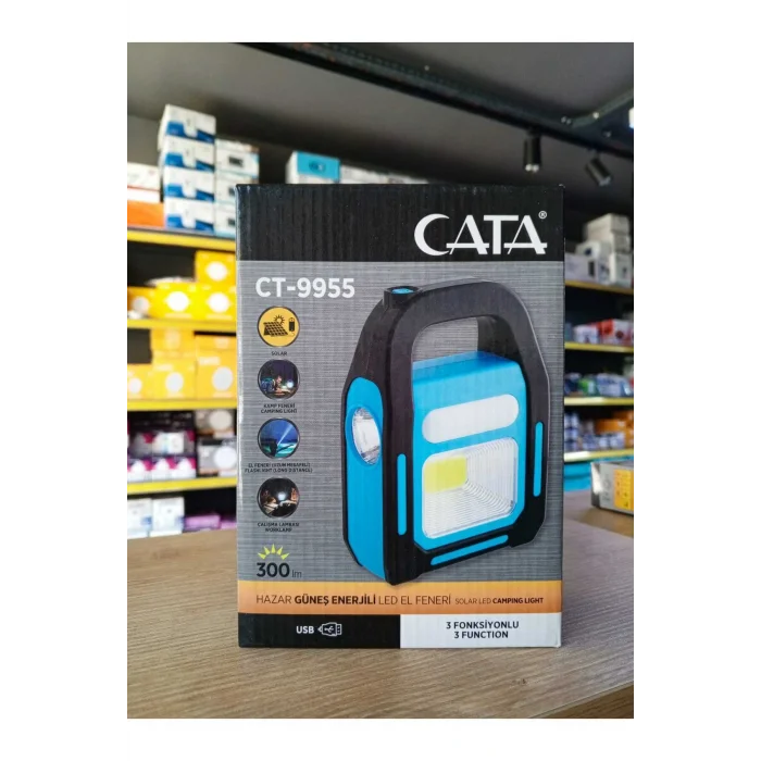 Genel Ürün Ct-9955 Hazar Şarjlı Güneş Enerjili El Feneri (beyaz Işık)