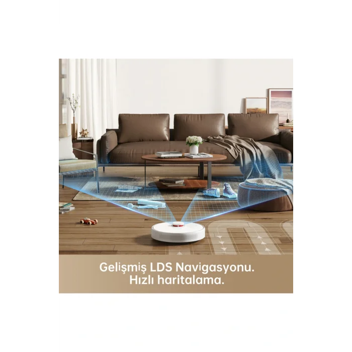 Genel Ürün D10s Robot Süpürge Beyaz, 5.000Pa Emiş Gücü