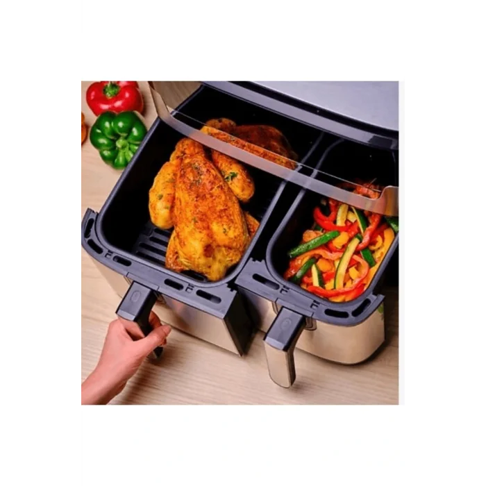 Genel Ürün 8.3L Aile Boyu Kapasite Dual Çift Hazneli Fritöz | 8 Otomatik Program | Kolay Temizlik