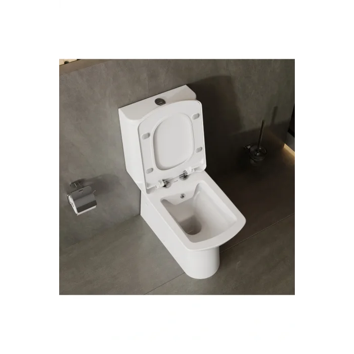 Genel Ürün Nova Beyaz Kanalsız Duvara Sıfır Klozet Takım NV361, Lara Thermoplast Yavaş Kapak