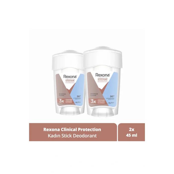 Genel Ürün Clinical Protection Kadın Stick Deodorant Shower Clean 45 ml x2