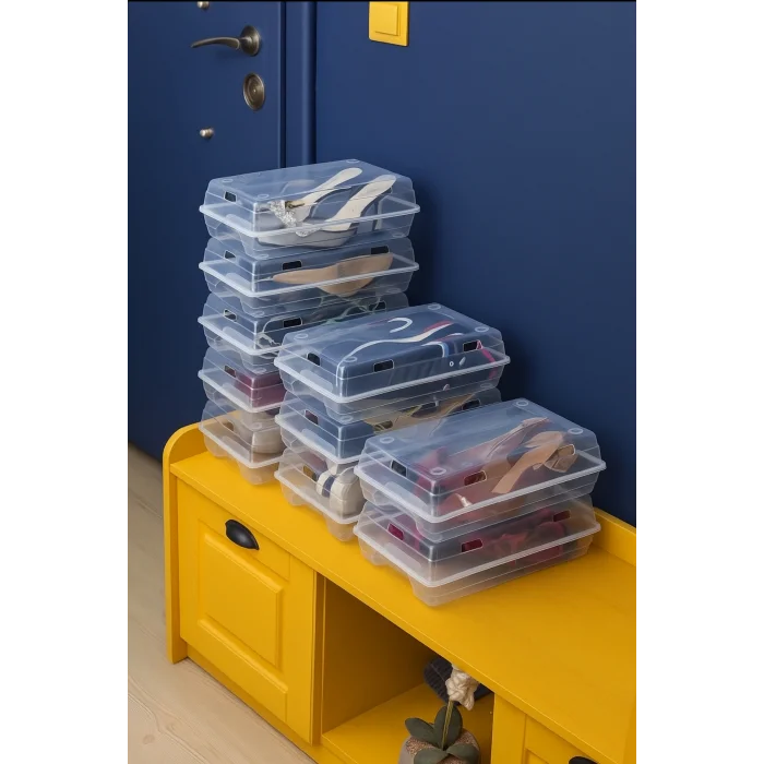 Genel Ürün 10 Adet Kadın Ayakkabı Kutusu Şeffaf Ayakkabı Düzenleyici