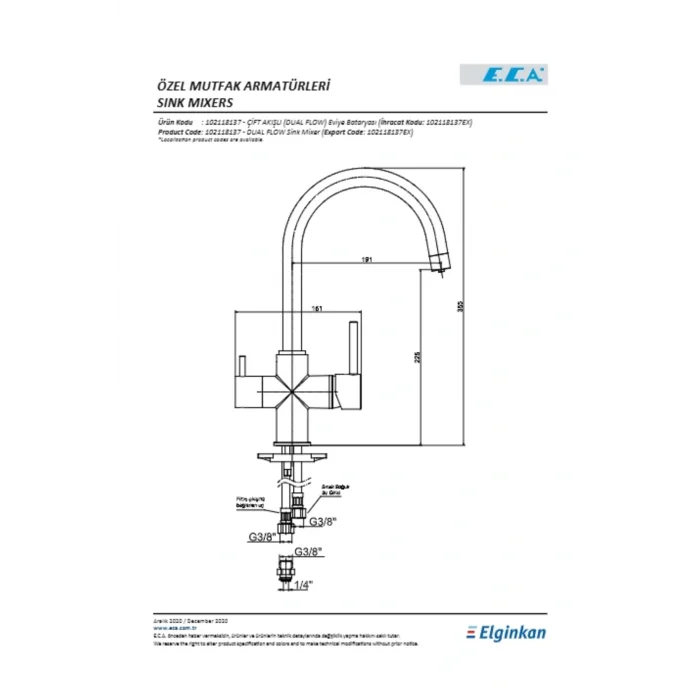 Genel Ürün Çift Akışlı (dual Flow) Eviye Bataryası