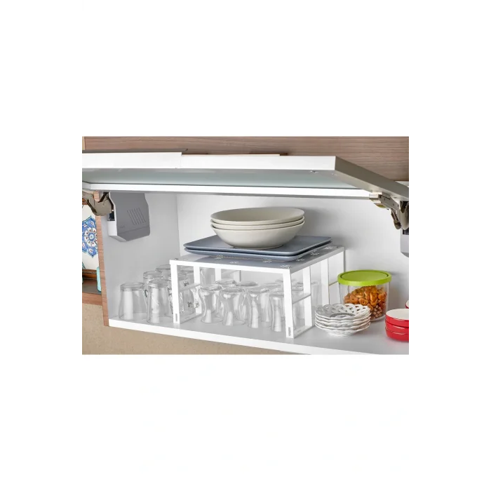 Dolap Düzenleyici 1 Adet Dolap İçi Düzenleyici Raf Tabak Bardak Rafı Metal Raf