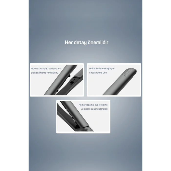 Genel Ürün Trendcare İnce Saç Düzleştirici Seramik Turmalin Plaka Antrasit - AR5077