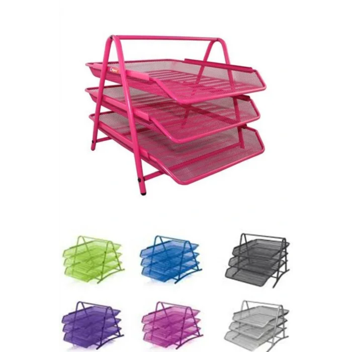 Genel Ürün Organizer Evrak Rafı Metal Tel 3lü Siyah 9181-s