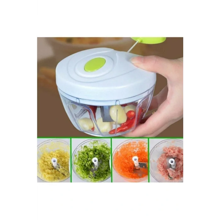 Genel Ürün 3 Bıçaklı Sebze Doğrayıcı Pratik Rondo Ipli El Rondosu