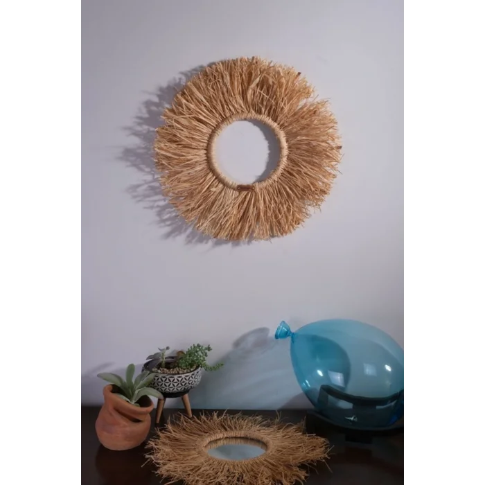 Genel Ürün Doğal Rafya Bohem Duvar Süsü 35 cm