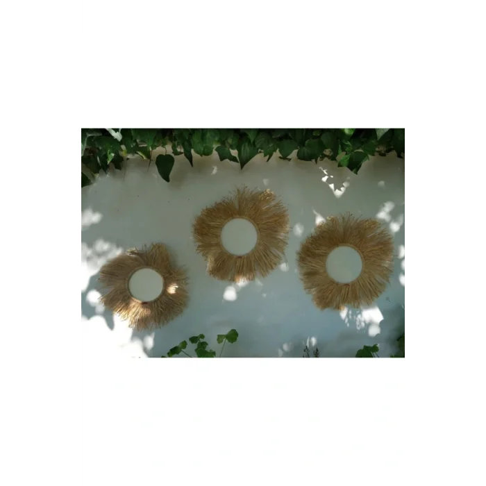 Genel Ürün Doğal Rafya Bohem Duvar Süsü 35 cm