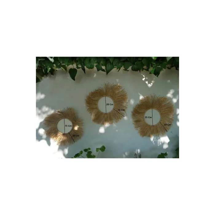 Genel Ürün Doğal Rafya Bohem Duvar Süsü 35 cm