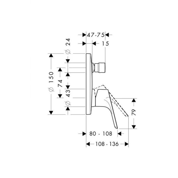 Genel Ürün Focus Tek Kollu Banyo Bataryası Ankastre Montaj