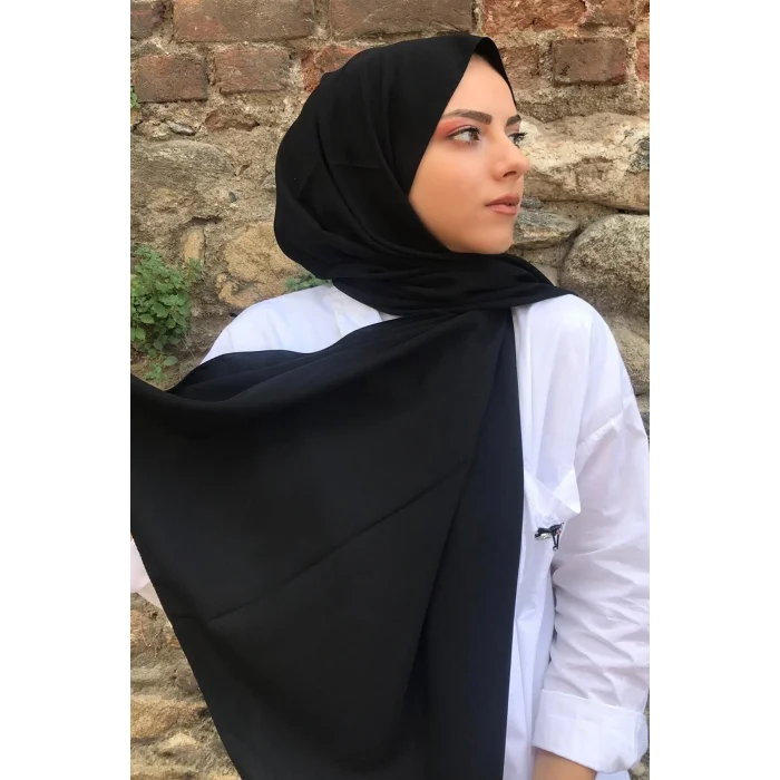 Genel Ürün Siyah Palmiye Storemedine Ipeği Şal