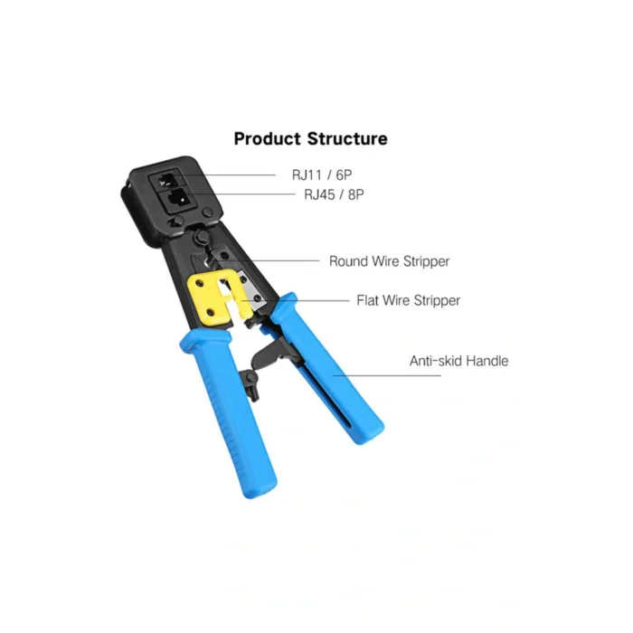 Genel Ürün Koodmax Ez Rj45 Rj11 Rj12 Cat5 Cat6 Yeni Nesil Konnektör Pense Lüx Kolay Sıkma Pensesi
