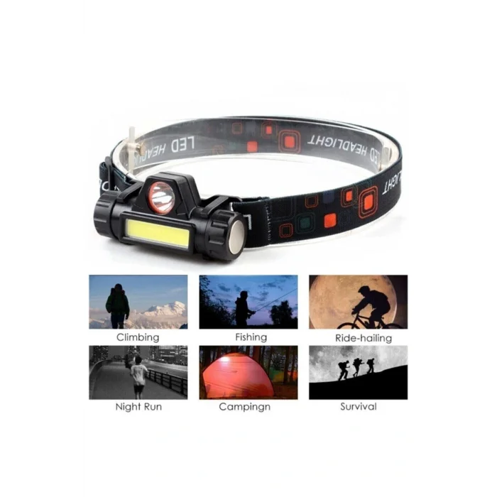 Lamba 1200 Lümen Cob Led Şarjlı Kafa Lambası Şarjlı Kafa Feneri 1200 Lümen Cob Led Işıldak Unichrome