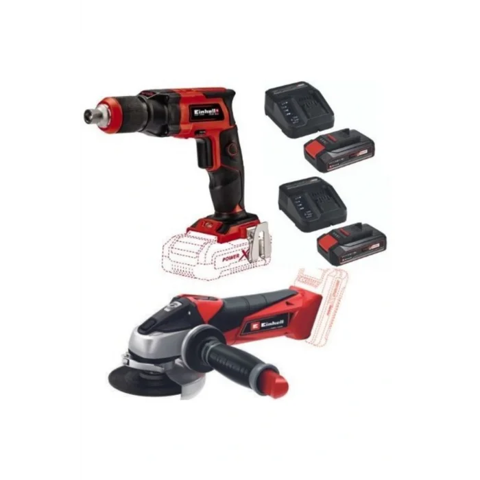 Genel Ürün Te-dy 18 Li Alçıpan Vidalama Te-ag 18/115 Avuç Taşlama 2x2.5ah Akü Starter Kit Set