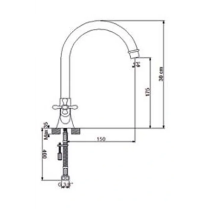 Genel Ürün Nostalgıc Evye Bataryası Krom