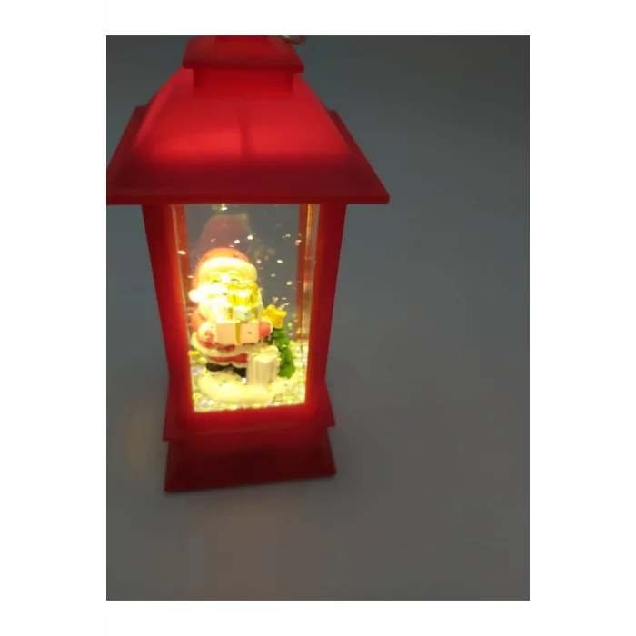 Genel Ürün Işıklı Işıltılı Sulu Noel Baba Temalı Fener Mini Boy