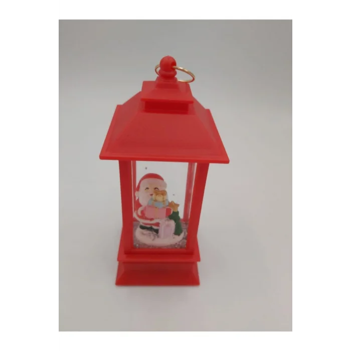 Genel Ürün Işıklı Işıltılı Sulu Noel Baba Temalı Fener Mini Boy