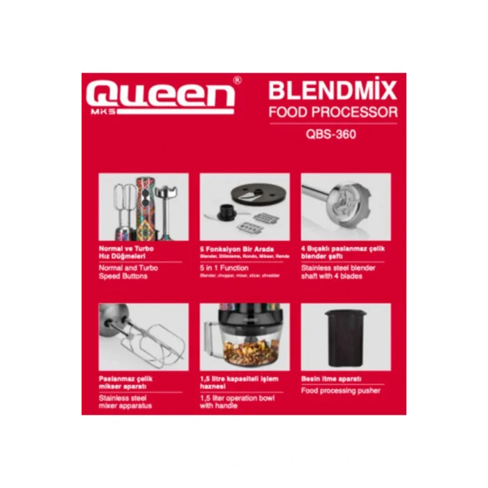 Genel Ürün Blendmix Pro 5li Blender Set - Siyah
