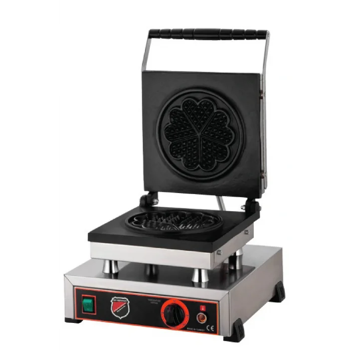 Genel Ürün Tekli Çiçek Waffle Makinesi 1000 W. Endüstriyel Profesyonel
