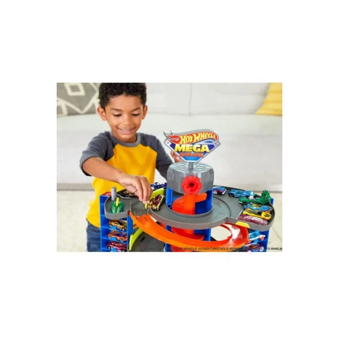 Genel Ürün Hot Wheels Mega Garaj Oyun Seti 1 Hot Wheels 1:64 Ölçekli Araç Dahil, Sarmal Asansör