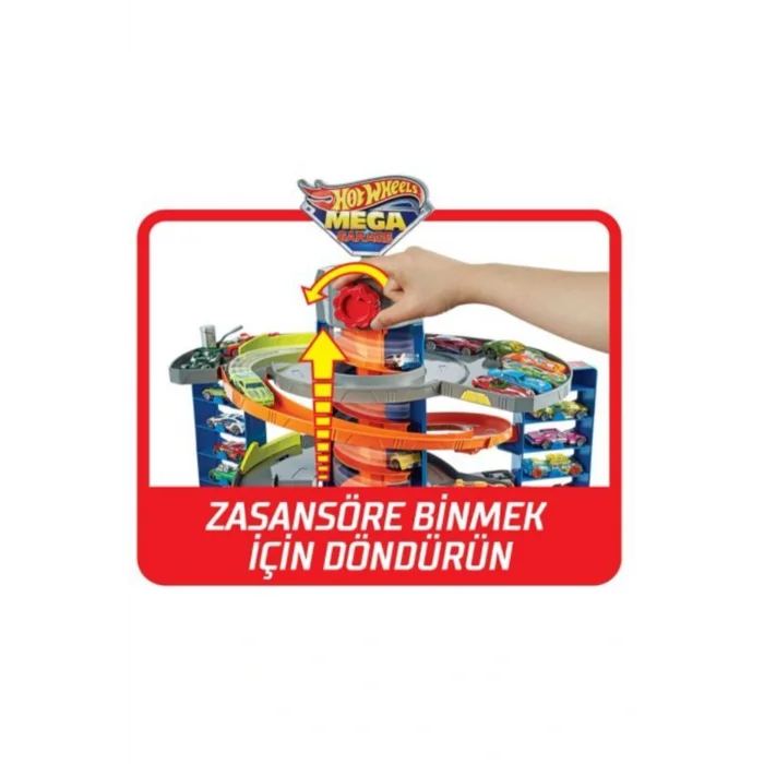 Genel Ürün Hot Wheels Mega Garaj Oyun Seti 1 Hot Wheels 1:64 Ölçekli Araç Dahil, Sarmal Asansör