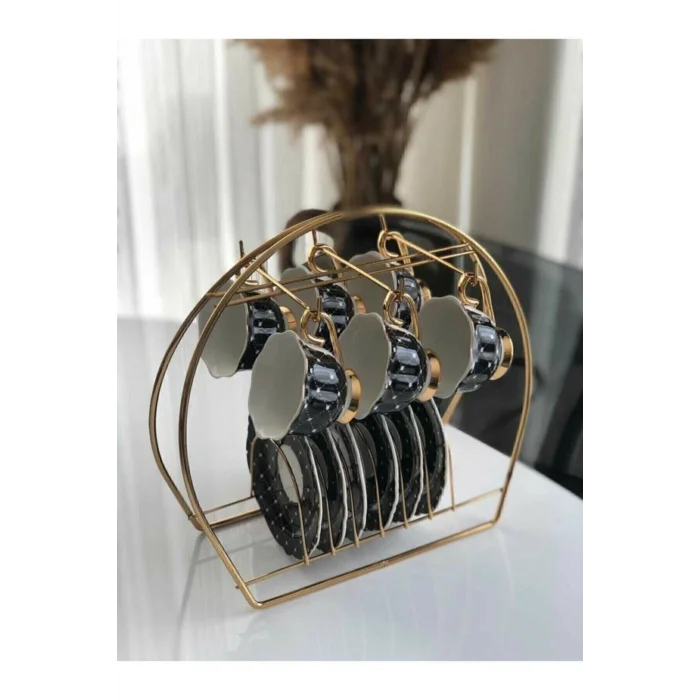 Genel Ürün Home Altın Rengi Fincanlık Gold Fincan Standı Sorelis 6lı Sunum Gold