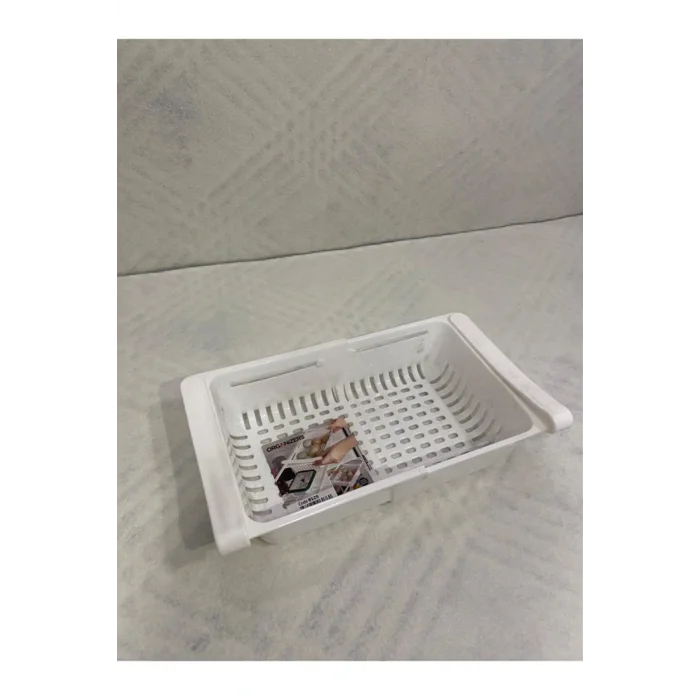 Genel Ürün Organizer Ayarlanabilir Buzdolabı Sepeti Beyaz