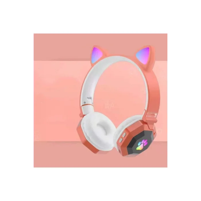 Genel Ürün Rgb Vilya Uyumlu  Kedi Kulağı Detaylı Bluetooth Kablosuz Kulaklık Çocuk Oyuncu Fm Radyo Hafıza Kar