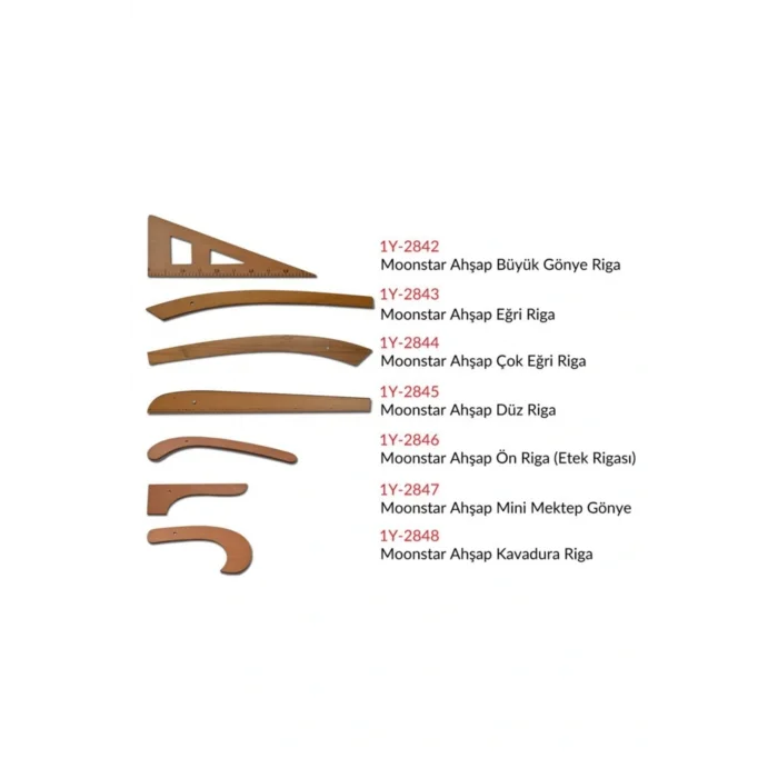 Genel Ürün Ahşap Riga Cetvel Takım (7 Parça)