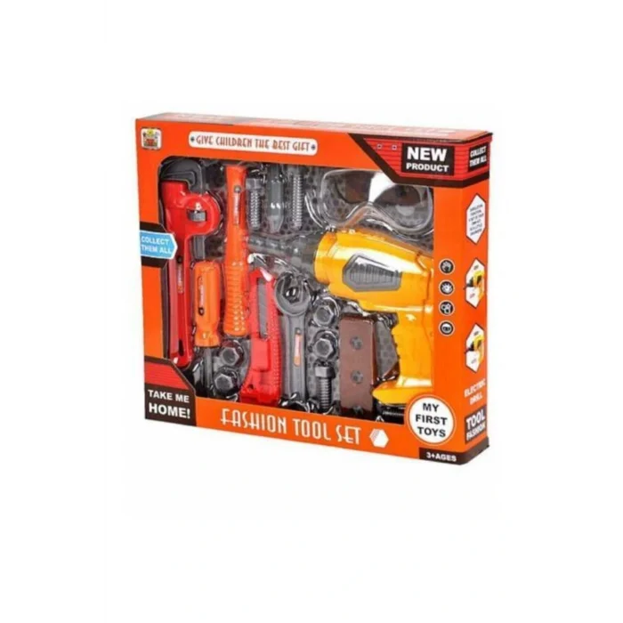 Oyuncak Oyuncak Tamir Seti Pilli Matkap Oyuncak Set 18 Parça