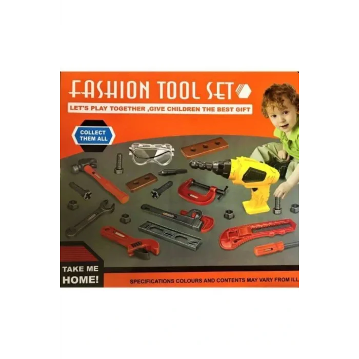 Oyuncak Oyuncak Tamir Seti Pilli Matkap Oyuncak Set 18 Parça