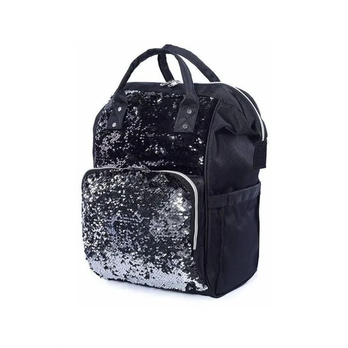 Genel Ürün Anne Bebek Bakım Çantası - Siyah Pullu