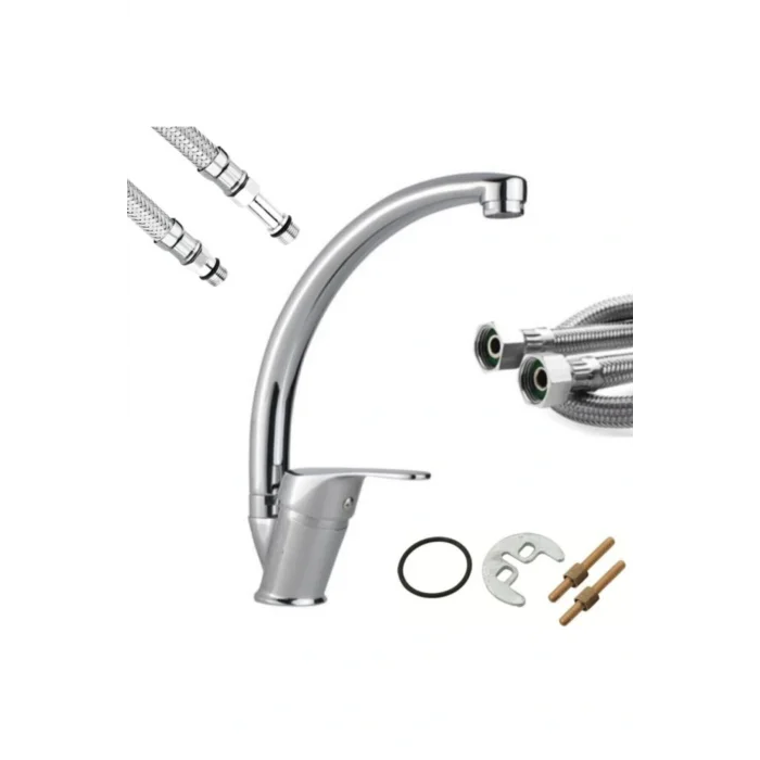 Genel Ürün Beyza Krom Kısa Kuğu Lavabo Bataryası S-35006