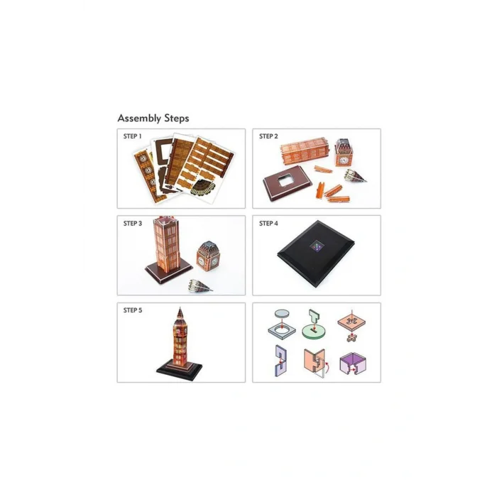 Kol Saati Cubicfun 3D 28 Parça Puzzle Big Ben Saat Kulesi - İngiltere(Led Işıklı)