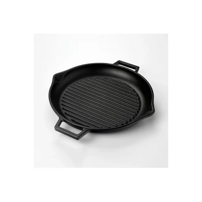 Genel Ürün Siyah Mat Yuvarlak Izgara Tavası 30 Cm