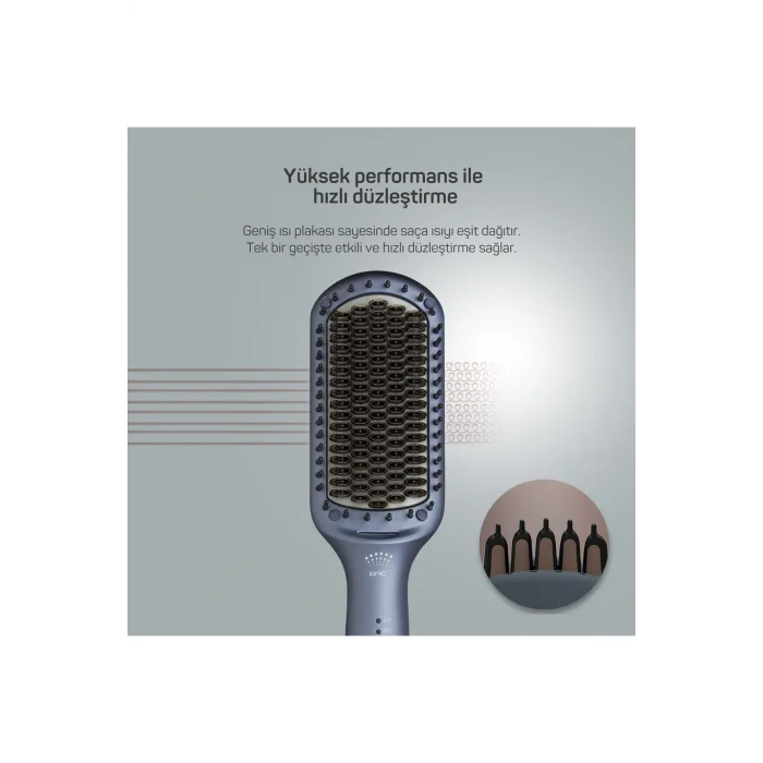Genel Ürün Superstar Pro Saç Düzleştirici Fırça 5 Sıcaklık Ayarı Okyanus - AR5082-O