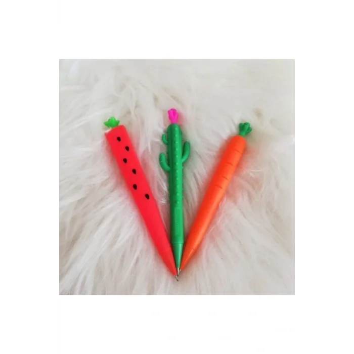 Genel Ürün Renkli Karpuz Kaktüs Havuç Uçlu Kalem Okul Kırtasiye Seti 48 Yaprak A4 Kırmızı Düz Yumuşak Orta Boy
